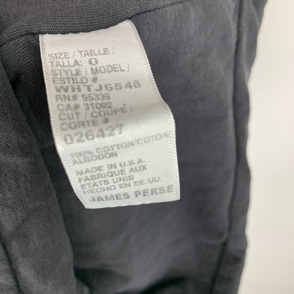 Standard James Perse Dress Black Ruched High Twist Jersey V Neck - Picture 7 of 10